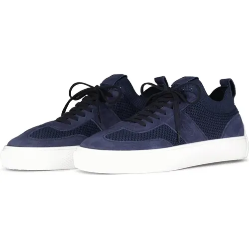 Leder & Strick Sneakers, Gummisohle , Herren, Größe: 44 1/2 EU - TOD'S - Modalova