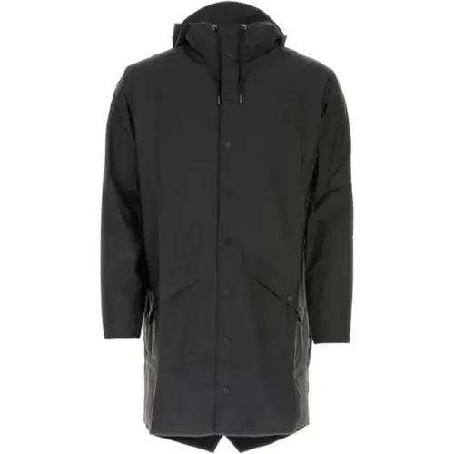 Long Jacket - Minimalist Raincoat with Adjustable Cuffs and Hidden Ventilation , female, Sizes: XL, XS - Rains - Modalova