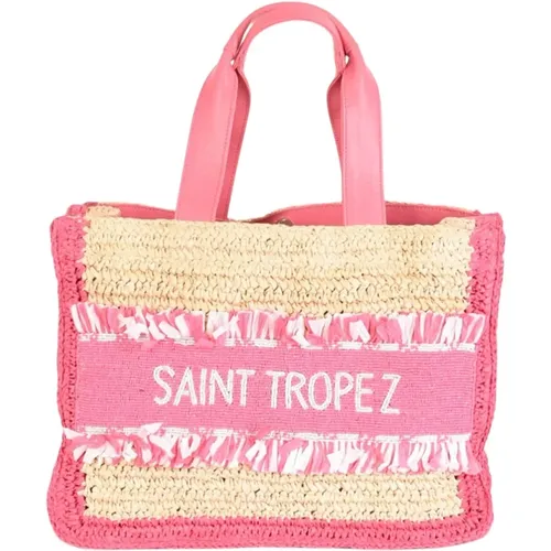 Handmade Beaded Shopper Bag , female, Sizes: ONE SIZE - De Siena - Modalova