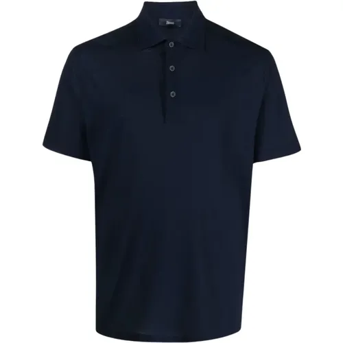 Blaue T-Shirts & Polos Ss23 , Herren, Größe: L - Herno - Modalova