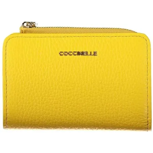 Wallets & Cardholders, female, , Size: ONE SIZE Metallic Soft Wallet with Multiple Compartments - Coccinelle - Modalova