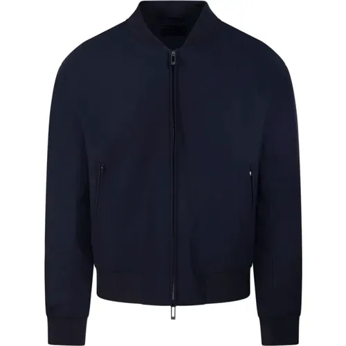 Marineblauer Blouson,Nero Blouson Jacke - Emporio Armani - Modalova