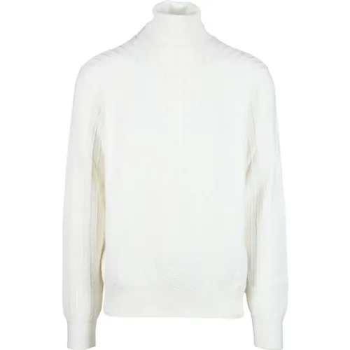 Turtlenecks, male, , Size: M High Neck Wool Blend Sweater - Armani Exchange - Modalova