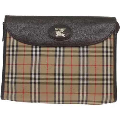 Pre-owned Clutches, female, , Size: ONE SIZE Pre-owned Canvas clutches - Burberry Vintage - Modalova