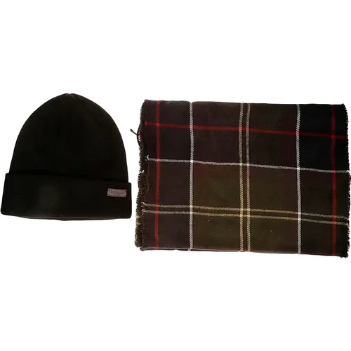Galingale Gift Set with Tartan Hat and Scarf , male, Sizes: ONE SIZE - Barbour - Modalova