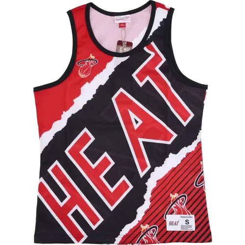 Sportswear, male, , Size: S Miami Heat Tank Top NBA Jumbotron - Mitchell & Ness - Modalova