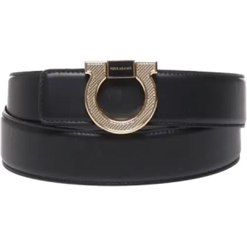 Belts, male, , Size: 100 CM Calfskin Belt with Metal Buckle - Salvatore Ferragamo - Modalova