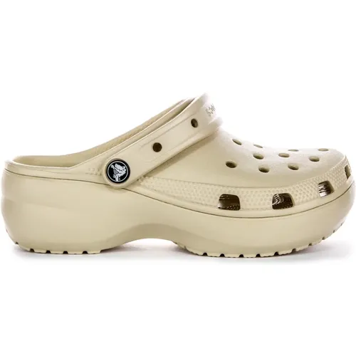 Beige Platform Clogs Modern Style , male, Sizes: 2 UK, 4 UK, 3 UK, 7 UK, 5 UK - Crocs - Modalova