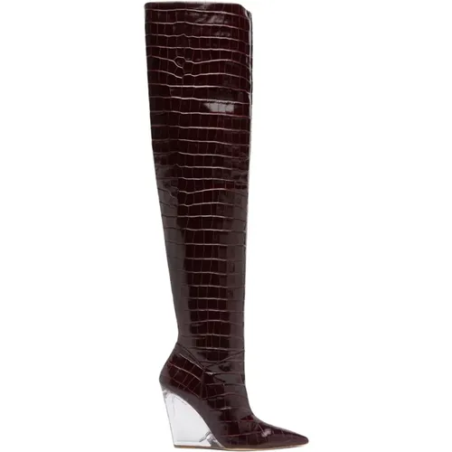 Glamouröse Croc Keilabsatz-Stiefel , Damen, Größe: 37 EU - Stuart Weitzman - Modalova