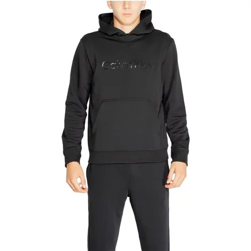 Schwarzer Bedruckter Kapuzenpullover Herren Herbst/Winter , Herren, Größe: L - Calvin Klein - Modalova