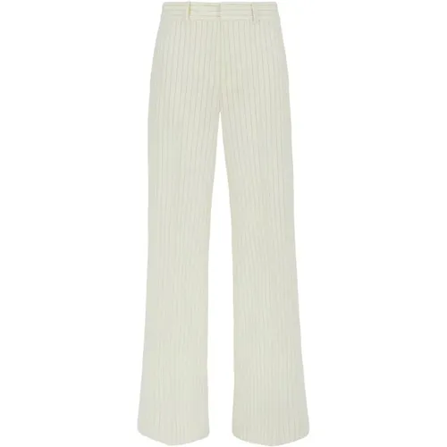 Wide Trousers, female, , Size: S Striped Women's Flared Pants - P.a.r.o.s.h. - Modalova
