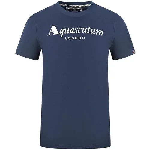 Herren Baumwoll T-shirt mit Logo , Herren, Größe: XL - Aquascutum - Modalova