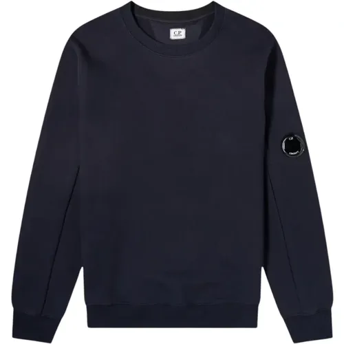 Diagonal Raised Fleece Crew Neck Sweatshirt , Herren, Größe: L - C.P. Company - Modalova