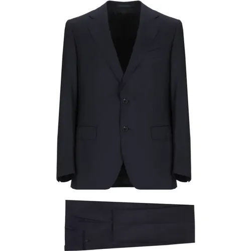 Single Breasted Suits, male, , Size: XL Wool Suit Jacket and Pants - Caruso - Modalova