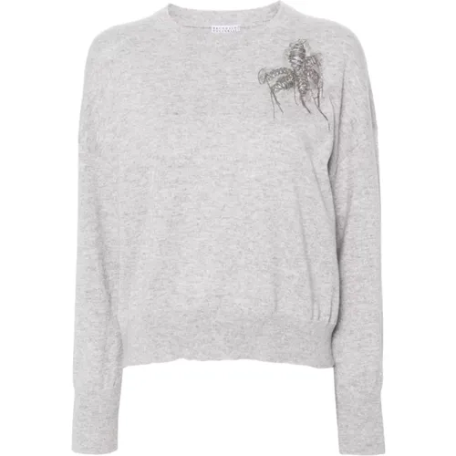 Grauer Sweatshirt Aw24 Damenbekleidung - BRUNELLO CUCINELLI - Modalova