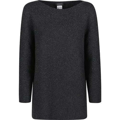 Round-neck Knitwear, female, , Size: XS Cozy Knit Pullover Sweater - Fabiana Filippi - Modalova