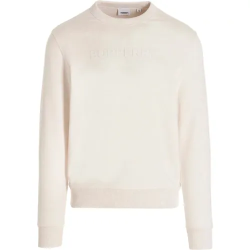 Cremefarbenes Sweatshirt - Regular Fit - Alle Temperaturen - 100% Baumwolle - Burberry - Modalova