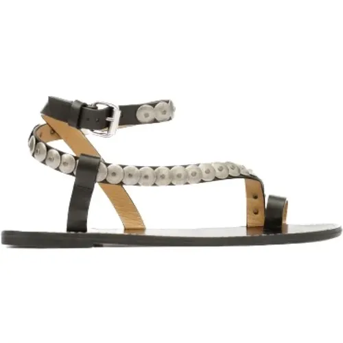 Flache Sandalen mit Nieten in Schwarz , Damen, Größe: 37 EU - Isabel marant - Modalova