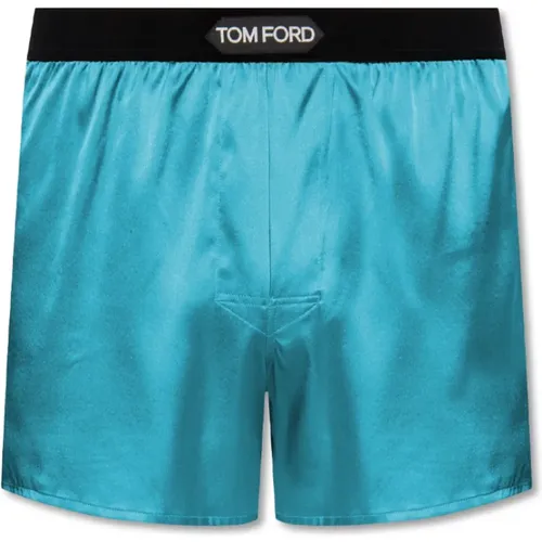 Seidenboxershorts mit Logo Tom Ford - Tom Ford - Modalova