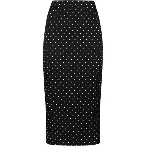 Polka Dot Silk Midi Skirt , female, Sizes: L, XS, S, M - Dolce & Gabbana - Modalova