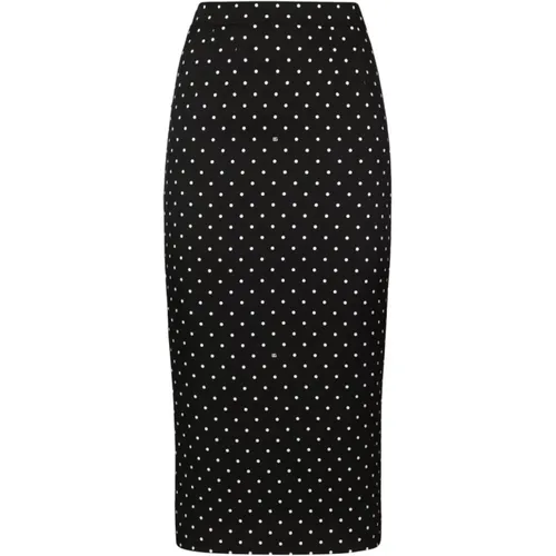 Polka Dot Silk Midi Skirt , female, Sizes: S, M - Dolce & Gabbana - Modalova
