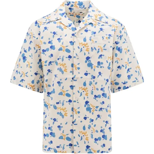 Popeline Dripping Print Shirt , male, Sizes: L, M, XL - Marni - Modalova