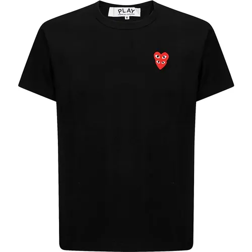 T-Shirts, male, , Size: XL Heart T-Shirt Regular Fit Round Neck - Comme des Garçons Play - Modalova