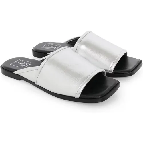 Silberne Slide Sandalen , Damen, Größe: 39 EU - InWear - Modalova