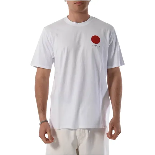 Cotton T-shirt with front logo , male, Sizes: XL, 2XL, M - Edwin - Modalova