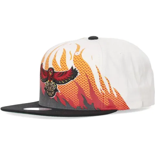 Caps, male, , Size: ONE SIZE Atlanta Hawks Flat Visor Cap - Mitchell & Ness - Modalova