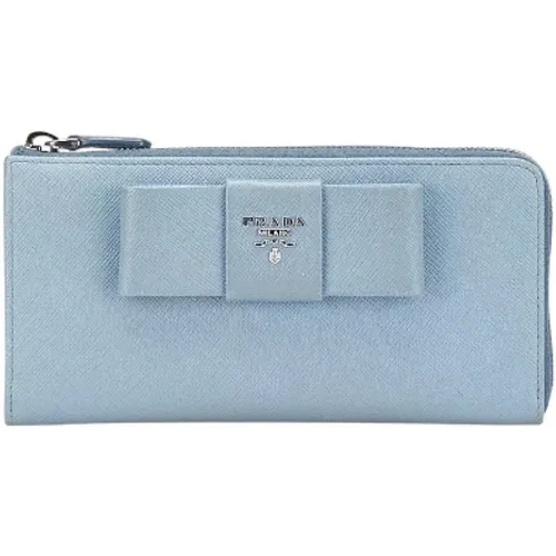 Pre-owned Wallets, female, , Size: ONE SIZE Pre-owned Fiocco Saffiano Long Wallet - Prada Vintage - Modalova