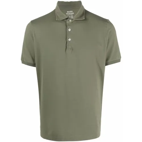 Polo Shirts, male, , Size: L Olive Polo Shirt - Mauro Ottaviani - Modalova