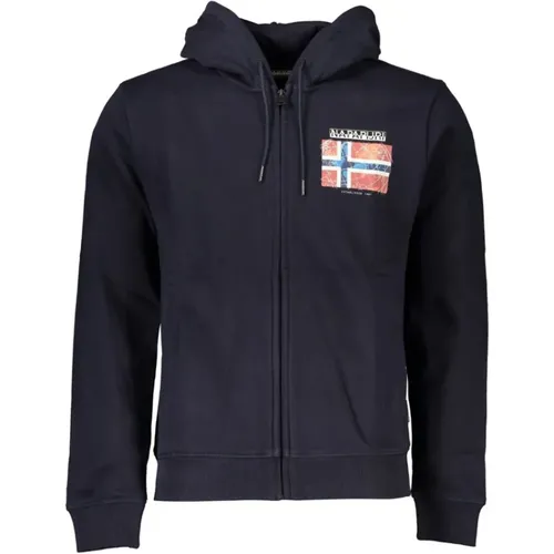 Zip-throughs, male, , Size: S Fleece Hoodie with Zipper - Napapijri - Modalova