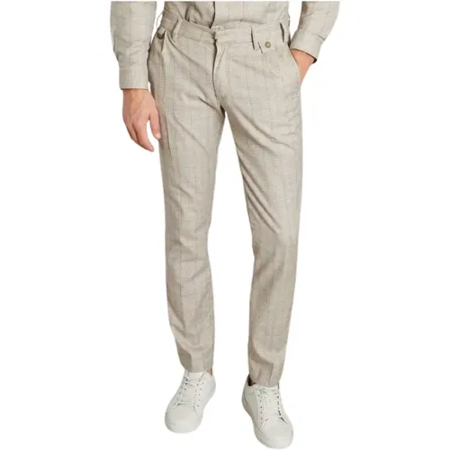 Slim Fit Plaid Pants , male, Sizes: XS - Jagvi. Rive Gauche - Modalova