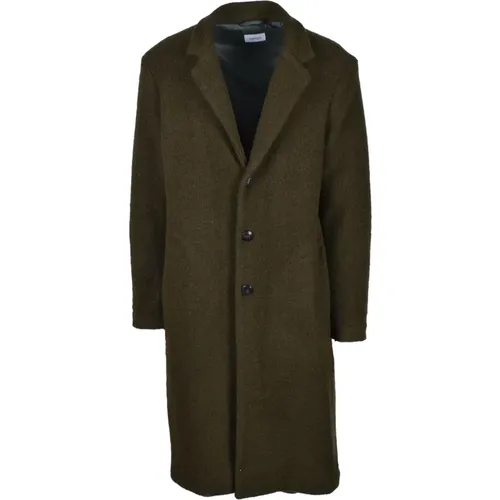 Single-Breasted Coats, male, , Size: L Wool Blend Coat - Amish - Modalova