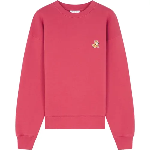 Bestickter Foxy Patch Baumwoll-Sweatshirt - Maison Kitsuné - Modalova