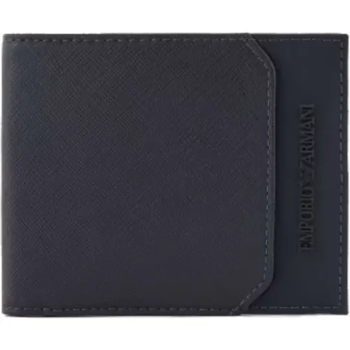 Wallets & Cardholders, male, , Size: ONE SIZE Bifold Wallet with Logo Lettering - Emporio Armani - Modalova