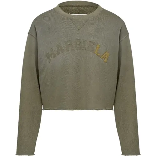 Retro Logo Patch Sweatshirt , female, Sizes: S, M - Maison Margiela - Modalova