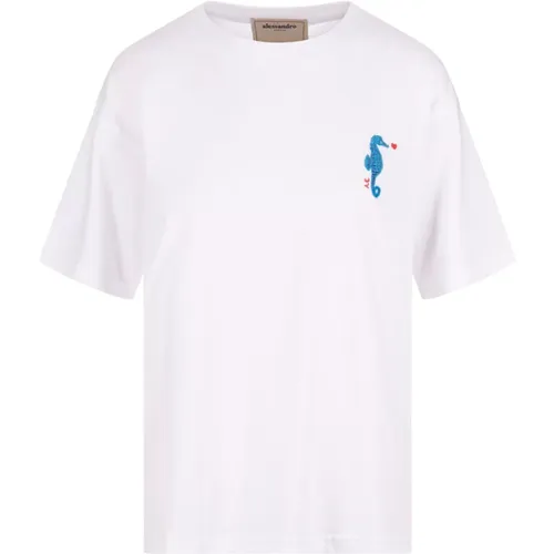 T-shirts and Polos , female, Sizes: M, L - Alessandro Enriquez - Modalova