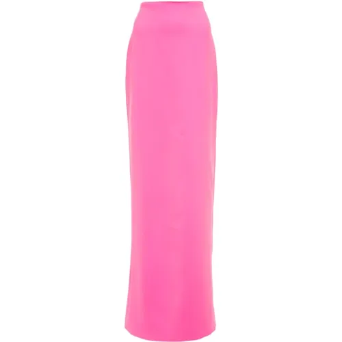 High-Waisted Polyester Skirt with Back Slit , female, Sizes: XL - Monot - Modalova