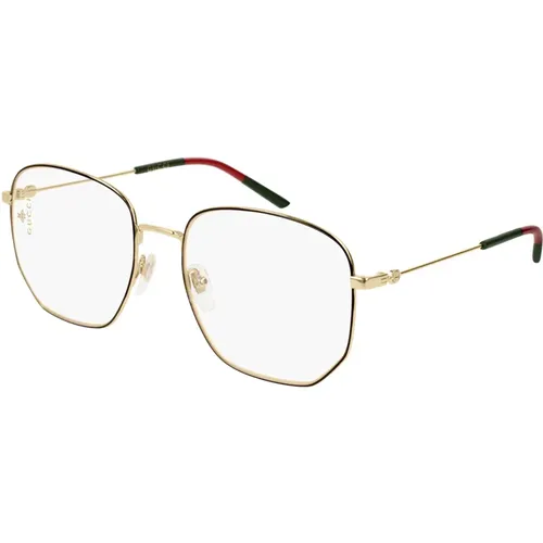 Gold Black Eyewear Frames , unisex, Sizes: 56 MM - Gucci - Modalova