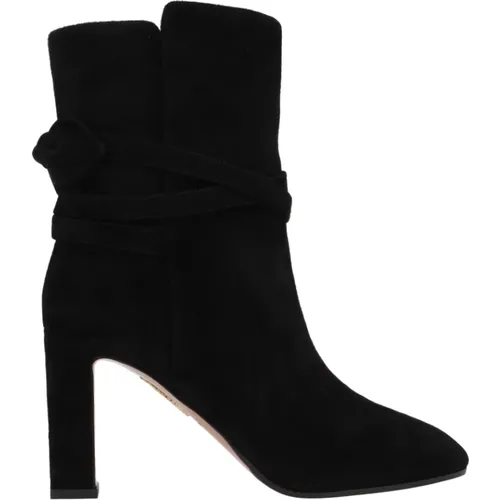 Suede Heeled Ankle Boots , female, Sizes: 3 1/2 UK, 4 1/2 UK, 5 1/2 UK, 3 UK, 7 UK, 4 UK, 5 UK, 6 UK - Aquazzura - Modalova