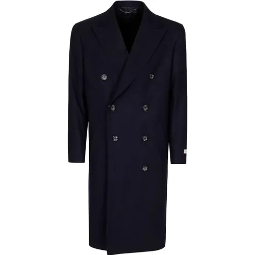 Double-Breasted Coats, male, , Size: L Elegant Wool Coat - Canali - Modalova