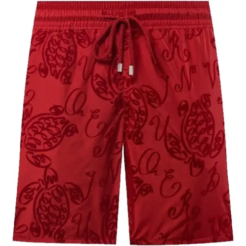 Mahina Swin Short Ultra-light Packable Micro Ronde des Tortues Flocked Moulin Rouge-M , male, Sizes: 2XL, M, L - Vilebrequin - Modalova