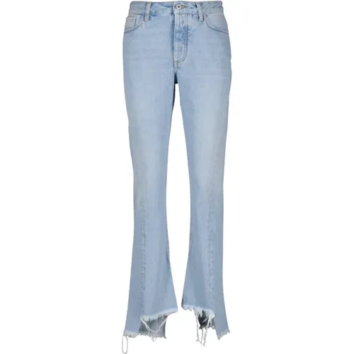 Bleach Twist Flared Jeans , Damen, Größe: W25 - Off White - Modalova