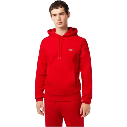 Roter Basic Hoodie Herren , Herren, Größe: M - Lacoste - Modalova