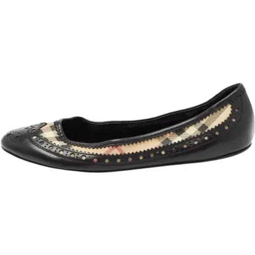 Pre-owned Flats, female, , Size: 7 1/2 US Pre-owned Leather flats - Burberry Vintage - Modalova