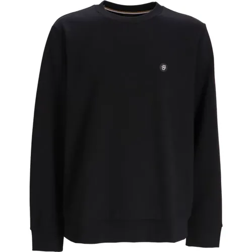 Sweatshirts, male, , Size: M Metallic Logo Crewneck Sweatshirt - Boss - Modalova