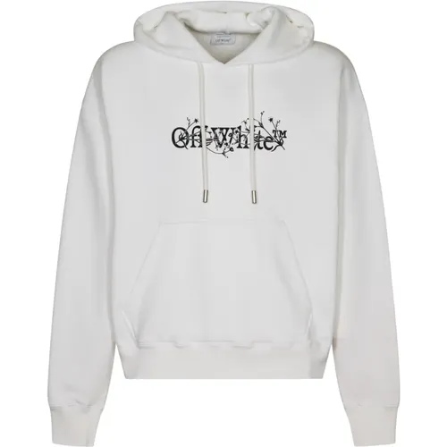 Off , Hoodies, male, , Size: L Flower Skate Hoodie Sweaters - Off White - Modalova