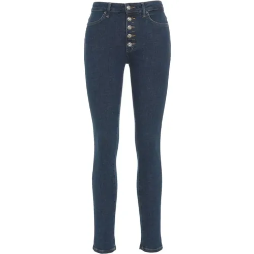 Skinny Fit Jeans mit Logo-Details , Damen, Größe: W27 - Dondup - Modalova